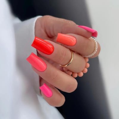 unghie corallo gradient nails copia